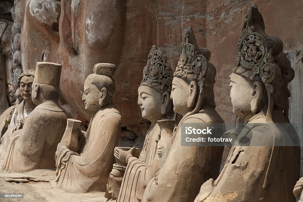 Buddhist statue at Dazu Stone carvings Dazu rock carving has been classified as UNESCO World Heritage, Chongqing, China Tang Dynasty Stock Photo