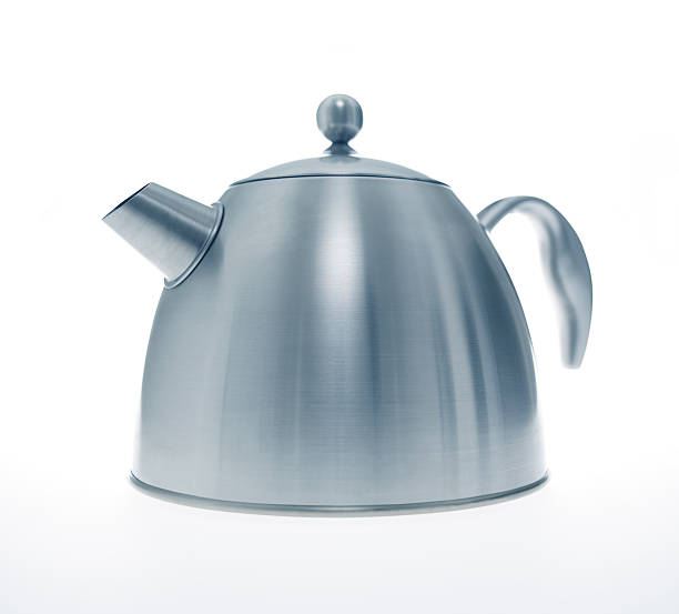 istock Modern metal teapot on a white background 184391993