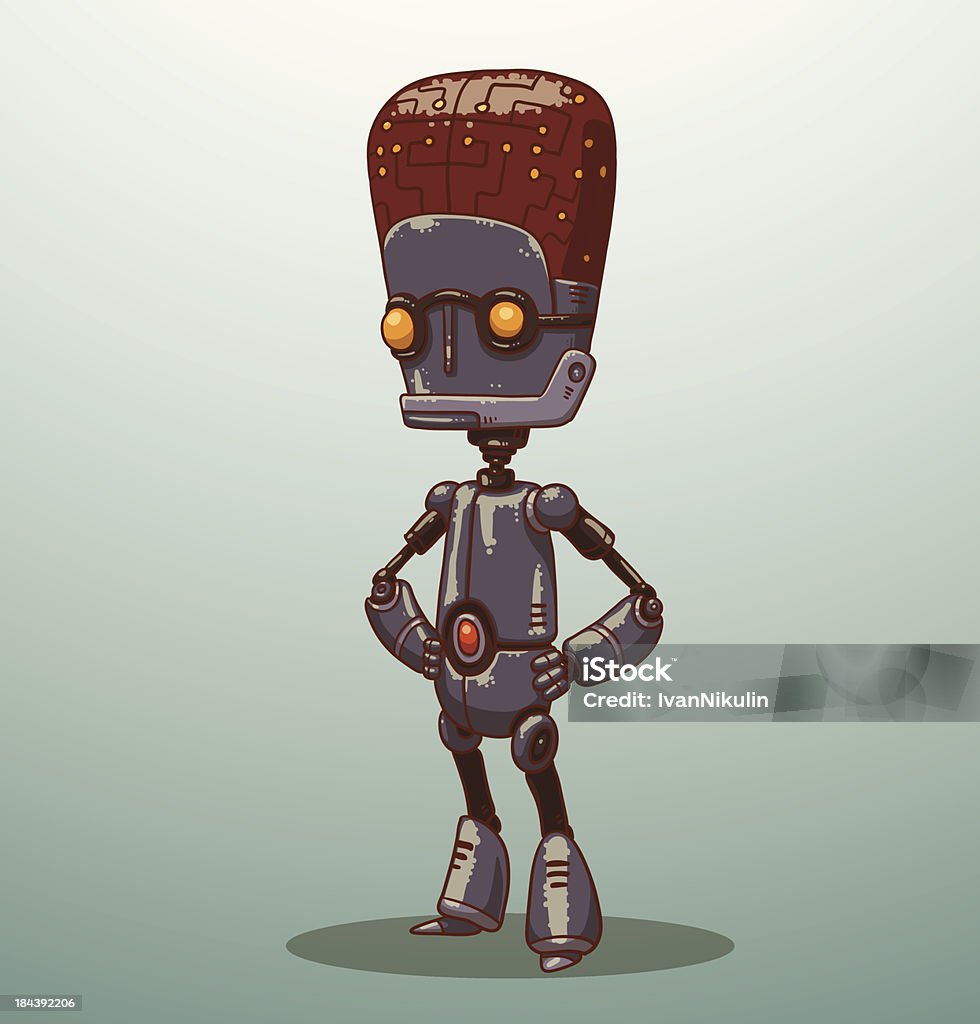 robot elegante gris oscuro - arte vectorial de Alegre libre de derechos