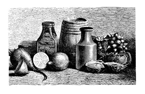 przystawki/antykami ilustracje kulinarne - french cuisine recipe jules goufe baking stock illustrations
