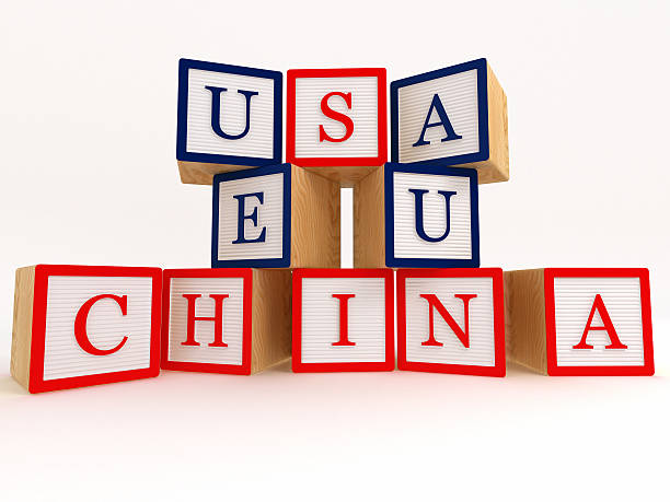 istock USA China EU  G3 Cooperation Relationship Rivalry Concepts Building block 184392476