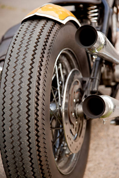 istock Motorcycle rear tire, fender, exhaust, cool paint 184392577