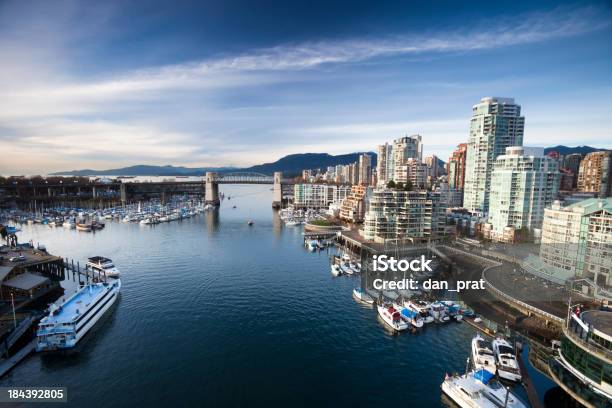 Aerial View Of Vancouvers False Creek Waterfront Stock Photo - Download Image Now - False Creek, Architecture, Blue