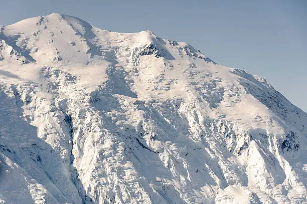 Close picture of the treacherous north face of the highest mountain in North America.