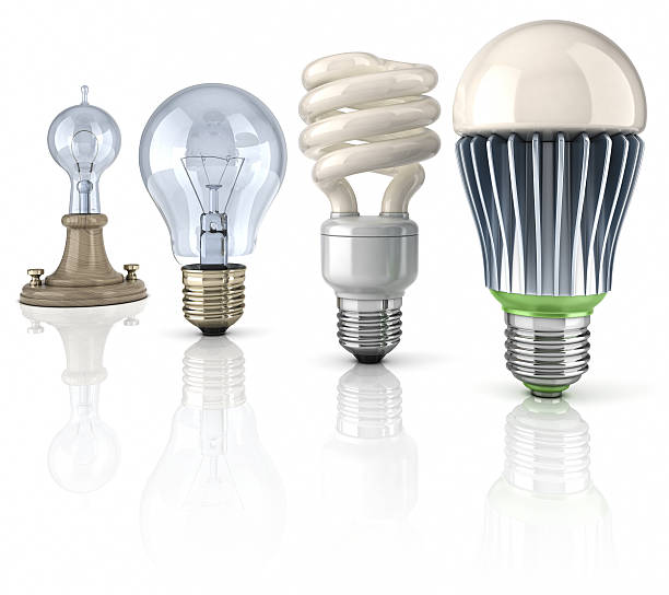 evolución bombilla led - light bulb led evolution development fotografías e imágenes de stock