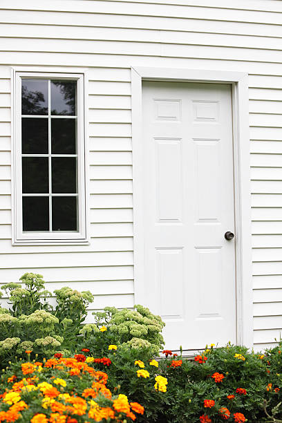House Window, Door and Marigold Flowers