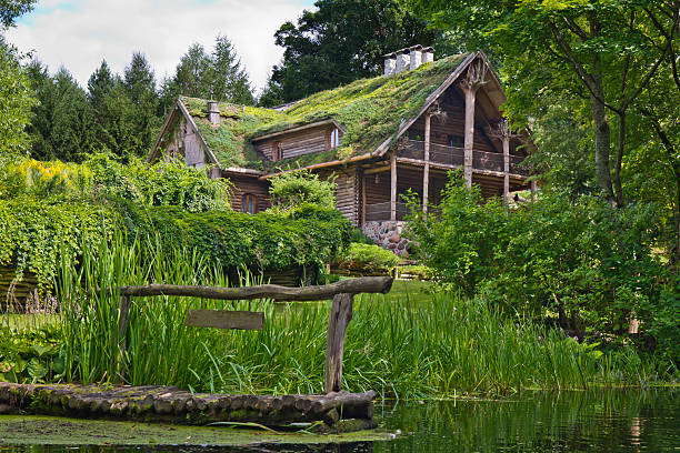 istock Idyllic country log cabin, Masuria , Poland 184393732