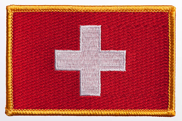 bandeira patch. - swiss confederation - fotografias e filmes do acervo