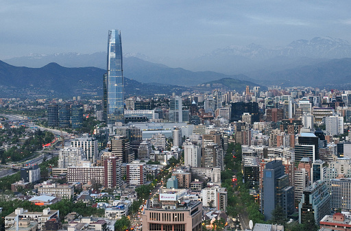 Elevated view of Santiago, Chile