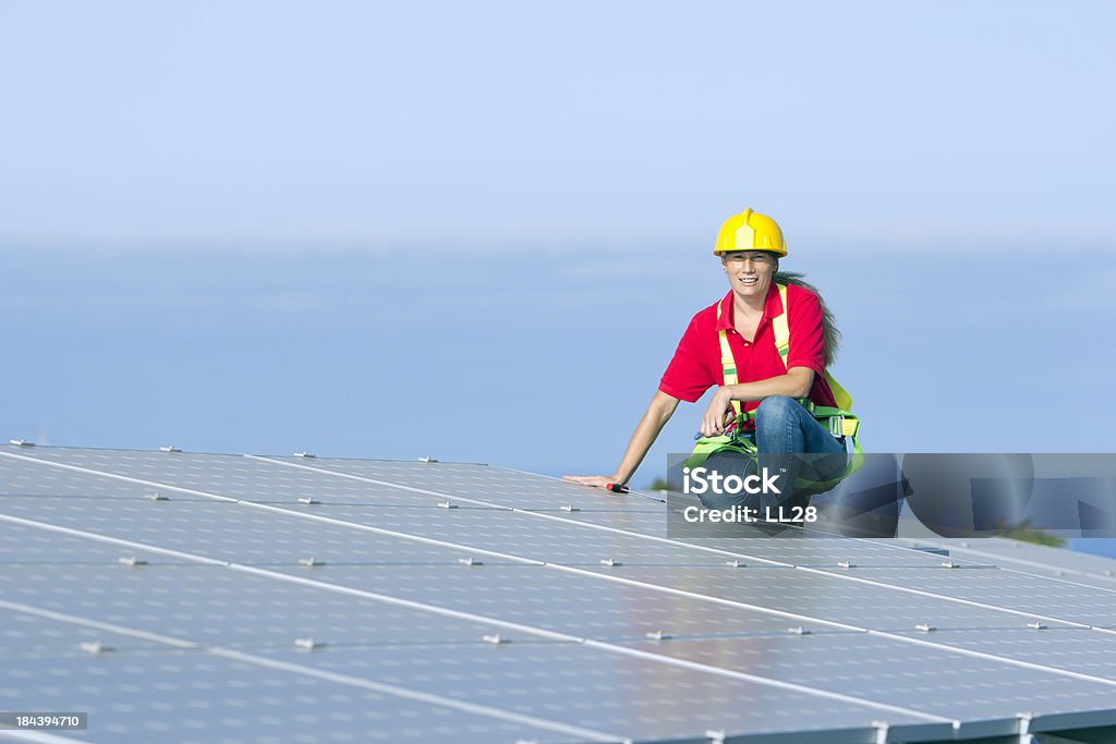 Solar Zukunft - Lizenzfrei Installieren Stock-Foto