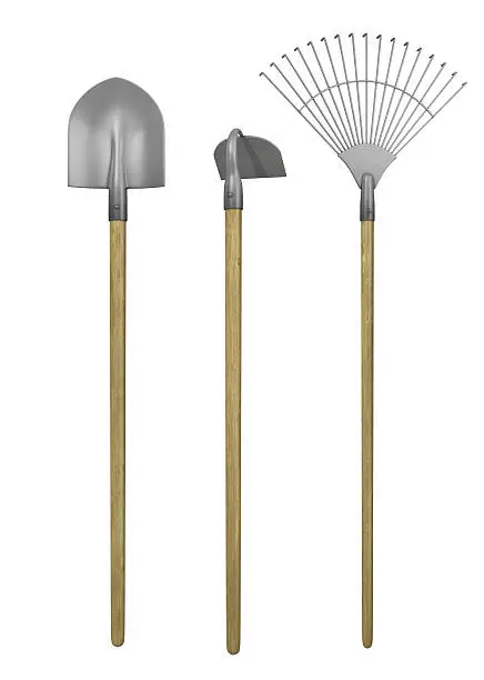 Garden tools isolated on a white background.