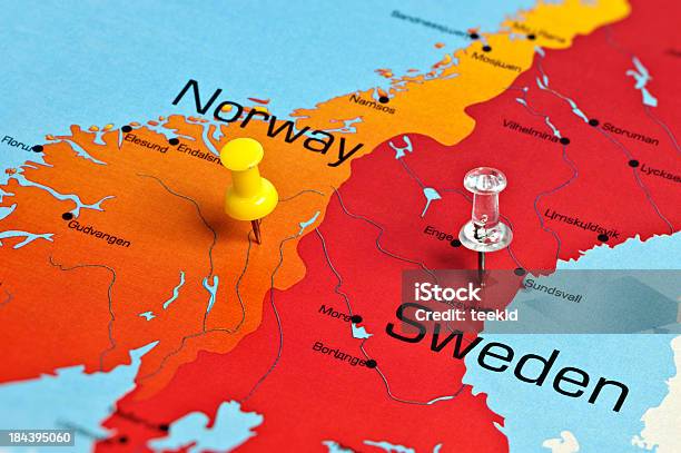 노르웨이 맵 스웨덴에 대한 스톡 사진 및 기타 이미지 - 스웨덴, 노르웨이, 지도
