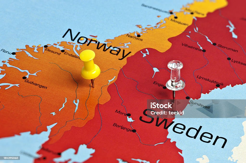 Norwegia mapy - Zbiór zdjęć royalty-free (Szwecja)