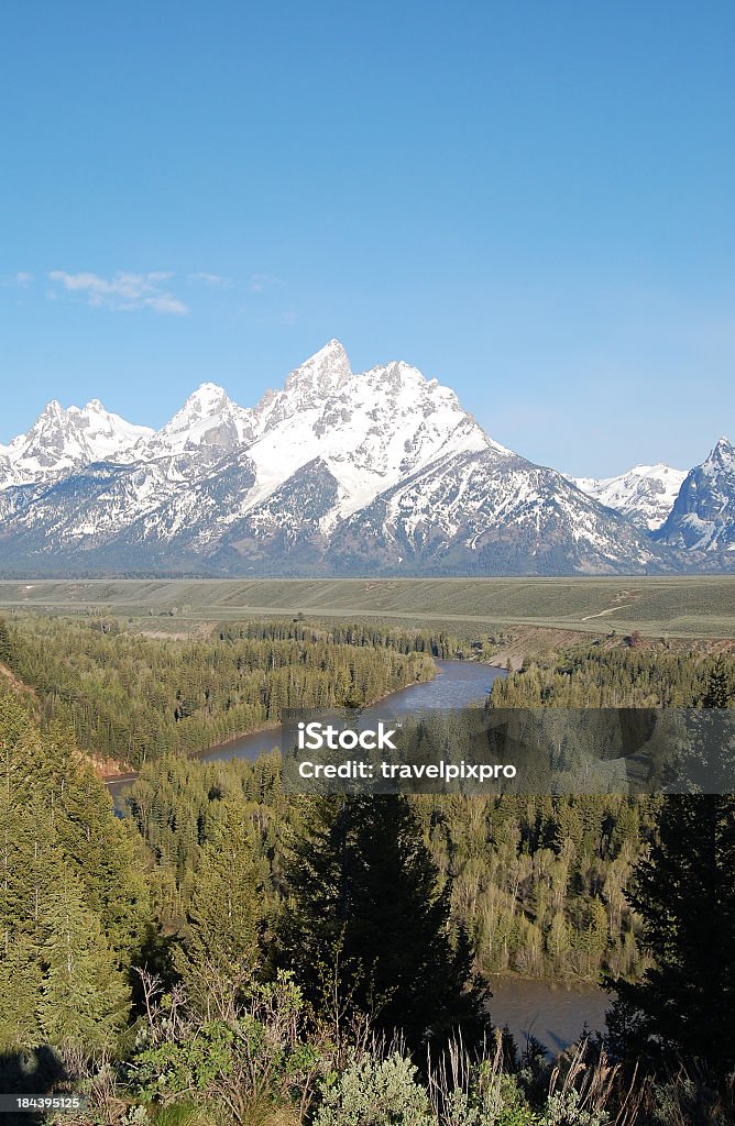 Grand Tetons au-dessus de la rivière Snake - Photo de Aventure libre de droits