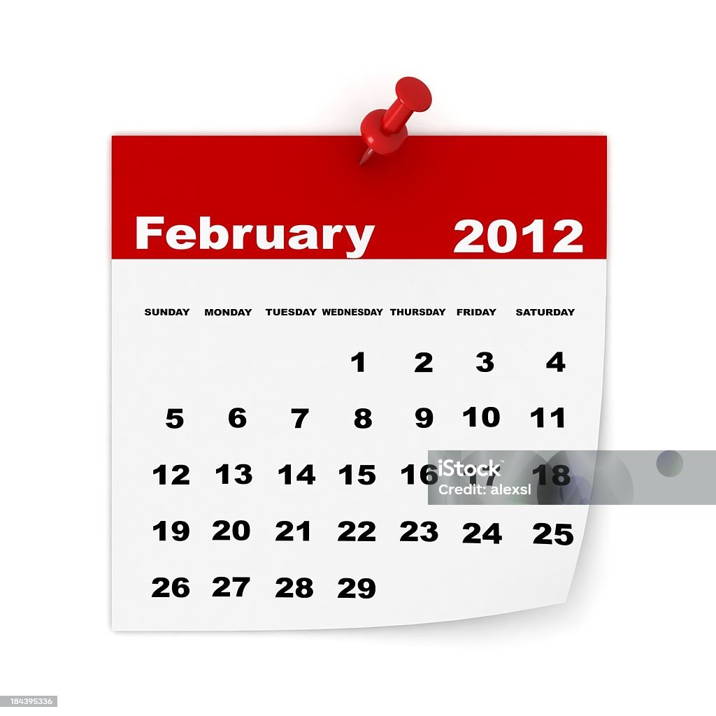 Calendario febbraio 2012 - Foto stock royalty-free di 2012