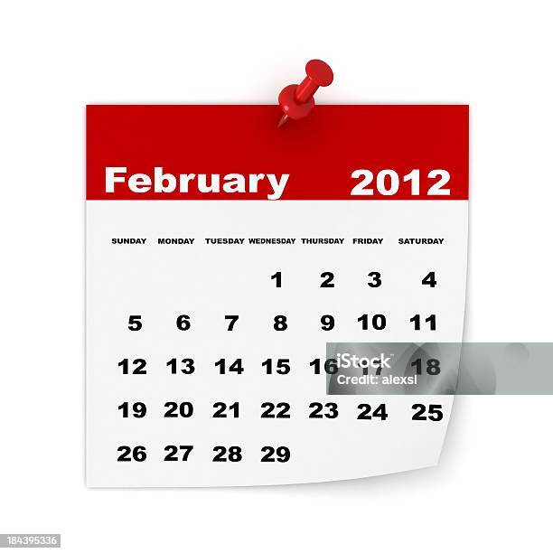Calendario Febbraio 2012 - Fotografie stock e altre immagini di 2012 - 2012, Calendario, Febbraio