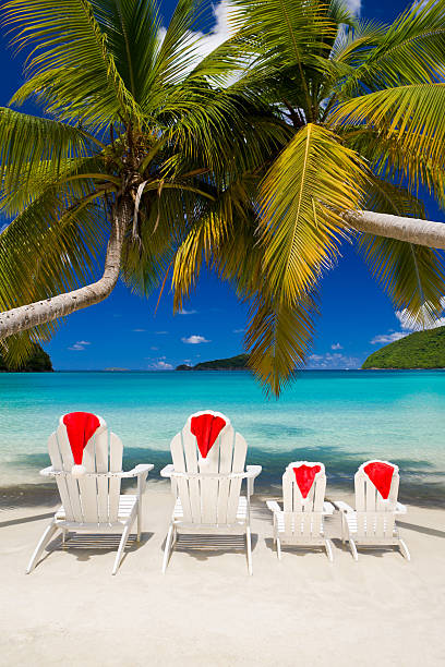 istock family Christmas vacation at a tropical beach 184395561