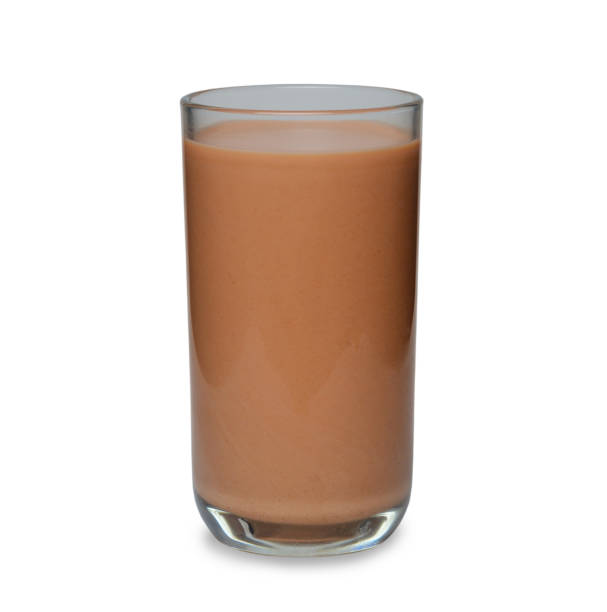 istock Chocolate milk  in glass isolated on white background.  with Clipping path. 1843958219