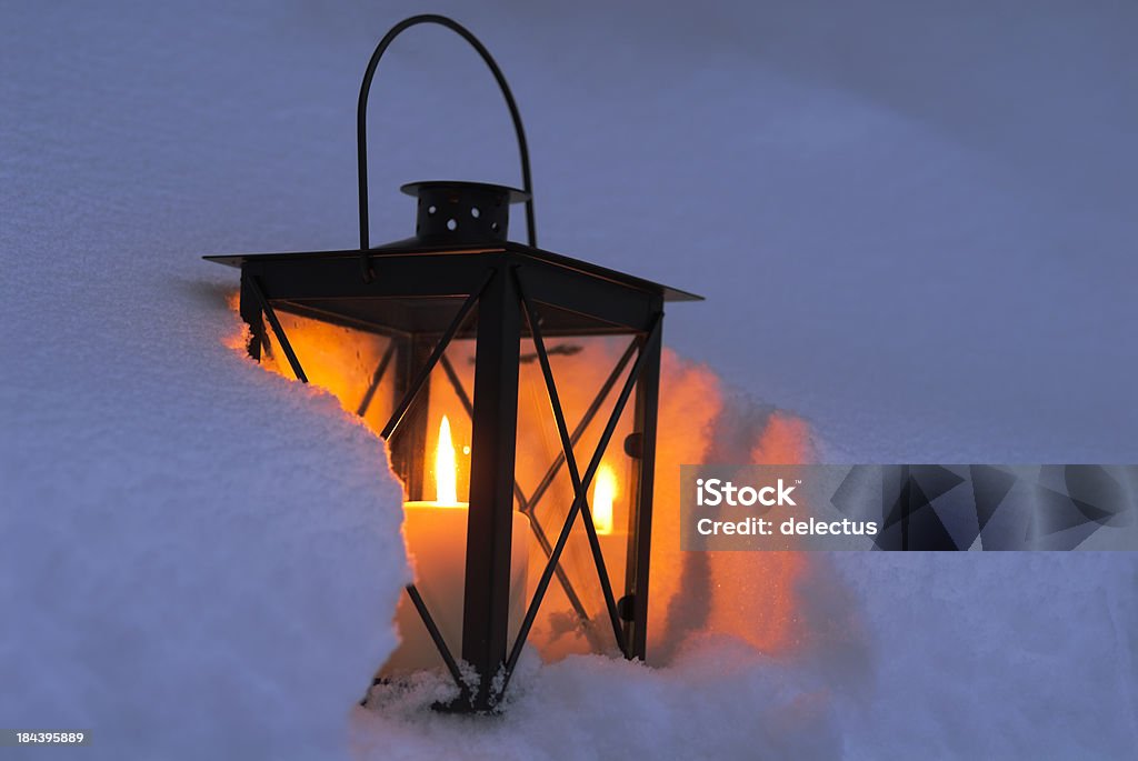 Warm candle light Warm candle light in the cold winter Black Color Stock Photo