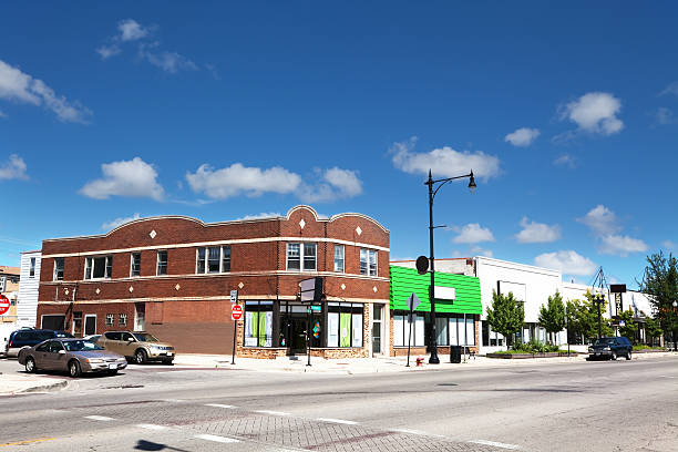 istock Shops on Grand Avenue in Montclare, Chicago 184396633