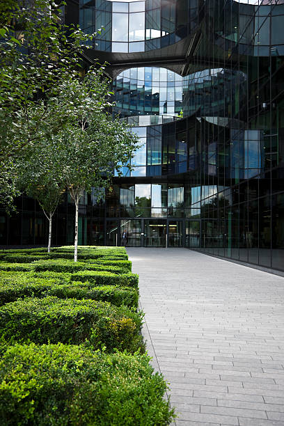 istock Recreation Zone in Front of Modern Glass Office Building 184397182
