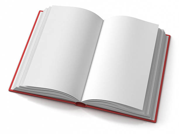 Open blank hardback book stock photo