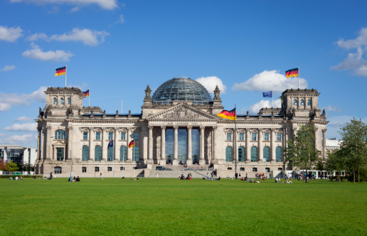 Reichstag with people, Berlin