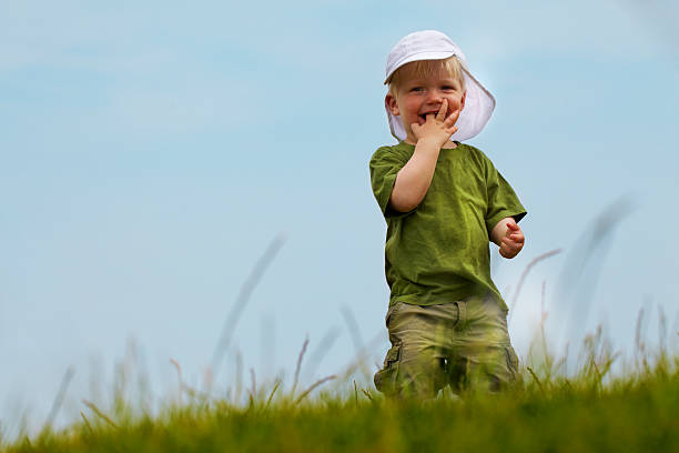 Little boy going to school