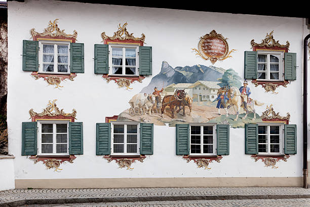 Painted building in Oberammergau, Bavaria, Germany