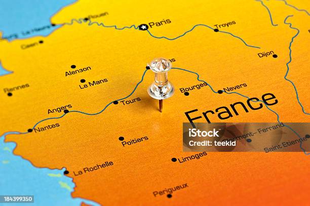 Francja Mapa - zdjęcia stockowe i więcej obrazów Mapa - Mapa, Natura, Szpilka - Artykuły do szycia