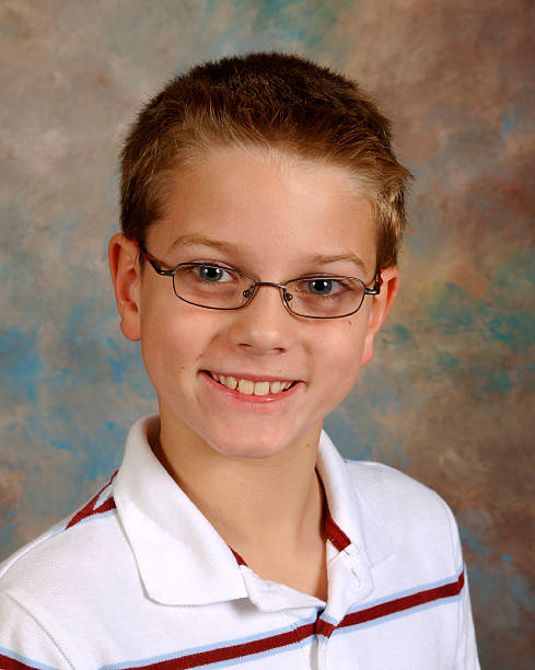Portrait, School Yearbook Picture Boy Age Nine stock photo