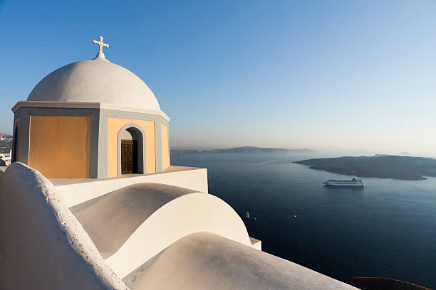 istock Small Church overlooking the Mediterranean Sea (XXL) 184399493