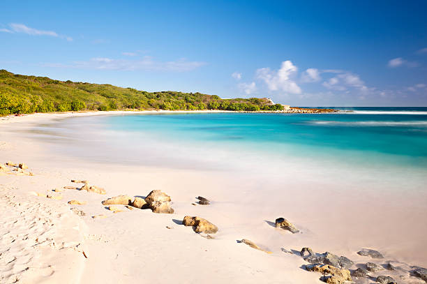 карибский пляж длительная выдержка - half moon bay стоковые фото и изображения