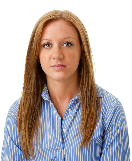istock Beautiful Young Red Haired Woman on White Background 184400976