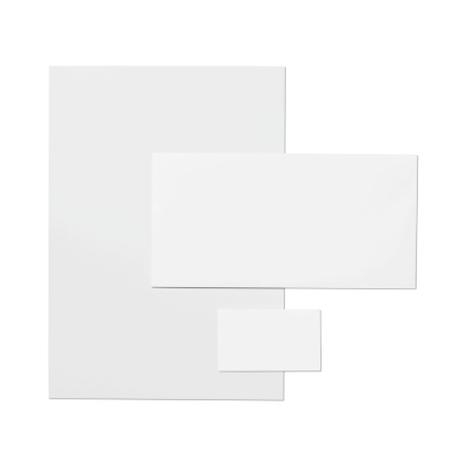 office stationery set on white.