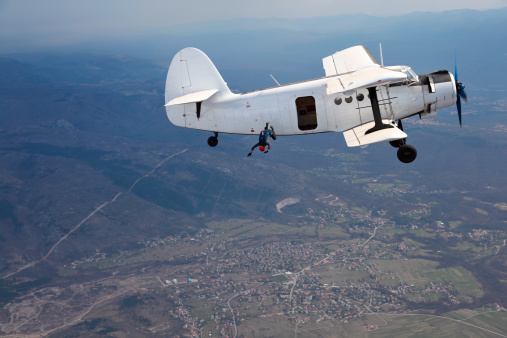 Parachuters jump from a plane-Grobnik-Rijeka-Croatia