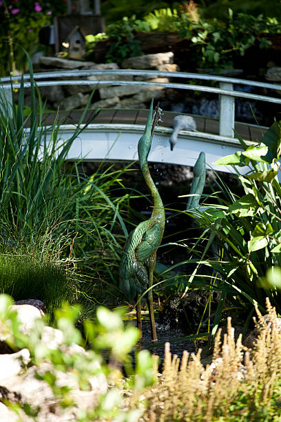 istock Garden with a bird fountain 184402440