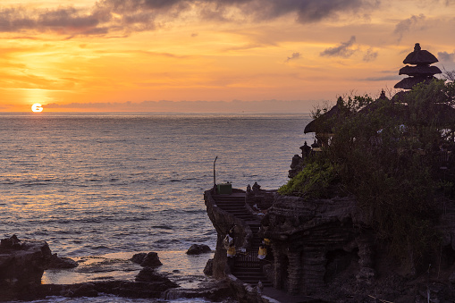 Tanah lot temple on sunset, Bali, Indonesia