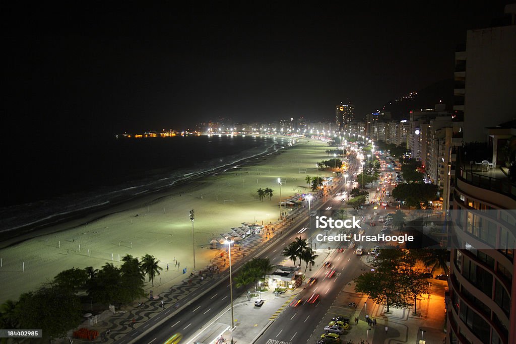 Copacabana-Strand in der Nacht - Lizenzfrei Fußball Stock-Foto