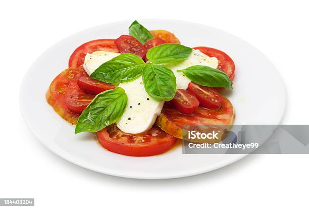 Tomato Salad Stock Photo - Download Image Now - Basil, Caprese Salad, Cheese