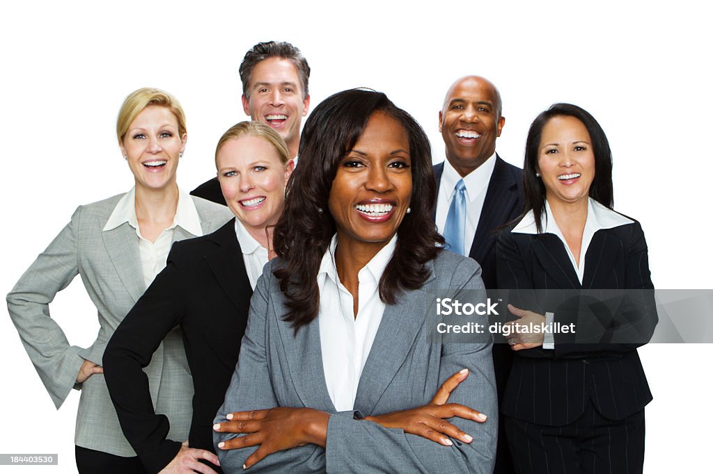 Grupo de pessoas de negócios diversificado - Foto de stock de Fundo Branco royalty-free