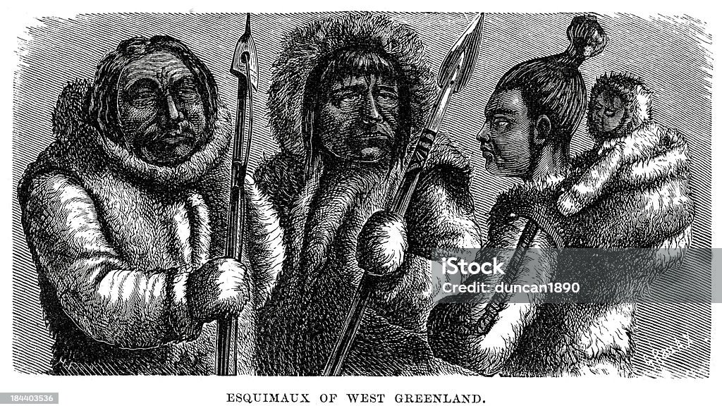 Eskimos West Grönland - Lizenzfrei 19. Jahrhundert Stock-Illustration