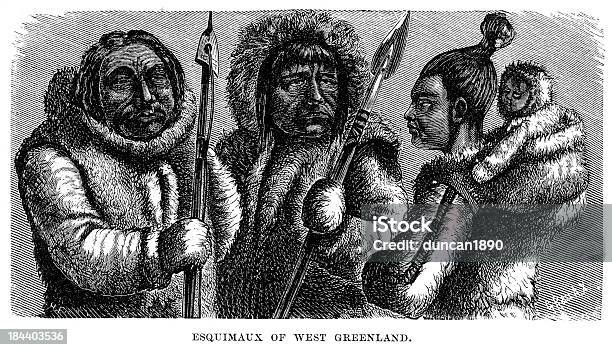 Eskimos Of 서그린란드 19세기에 대한 스톡 벡터 아트 및 기타 이미지 - 19세기, 19세기 스타일, 가족