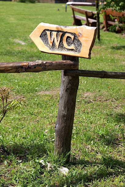 istock Wooden WC sign 184403923