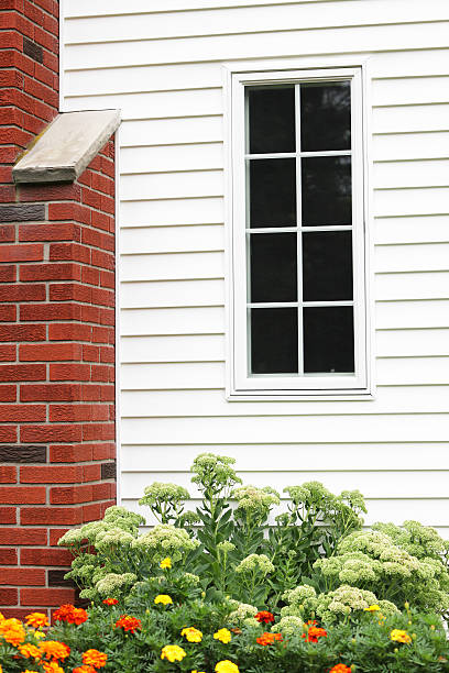 istock House Window, Chimney and Marigold Flowers 184404513