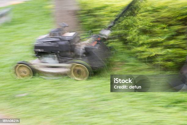 Trabalhador Corte Repleto De Vegetação Relva Com Cortador De Relva - Fotografias de stock e mais imagens de Adulto