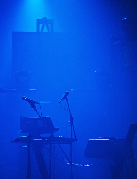Empty stage in silhouette before a concert