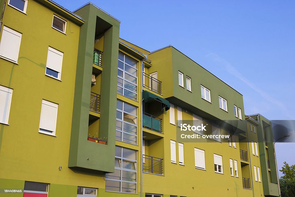 New building Newly built residential green building ready to move in, photography Apartment Stock Photo