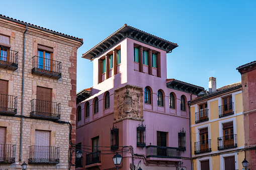 Palaces and old houses in the historic center of the medieval city of Siguenza, Guadalajara