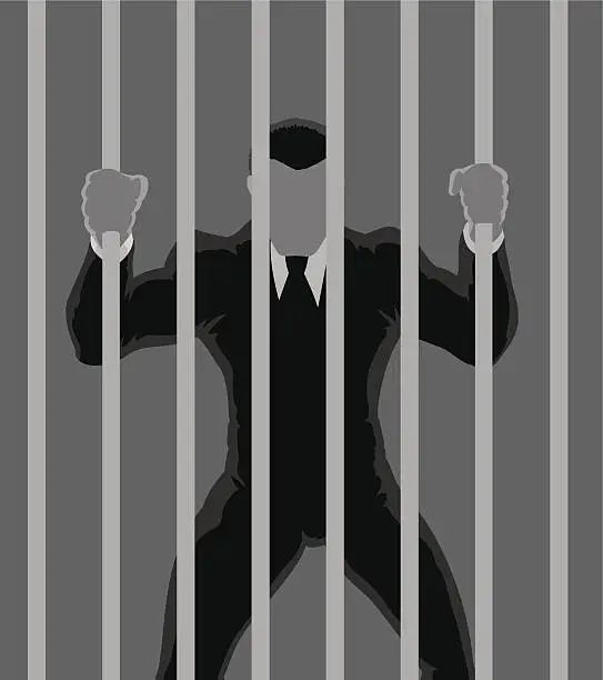 Vector illustration of Business  Prisoner outline